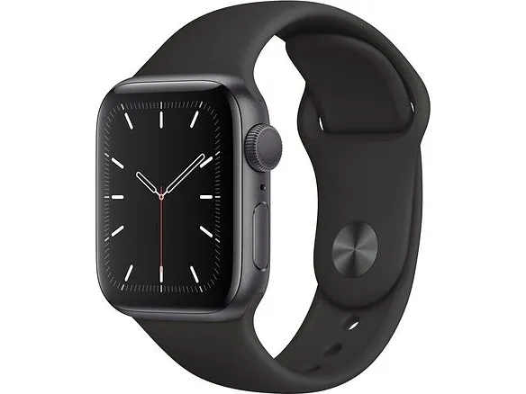 [OUTLET] - Apple Watch Series 5 (GPS   Cellular) - 40 mm - rumgråt aluminium - smart ur med sportsbånd - fluoroelastomer - sort - båndstørrelse 130-200 mm - S/M/L - 32 GB - Wi-Fi, Bluetooth - 4G - 30.8 g