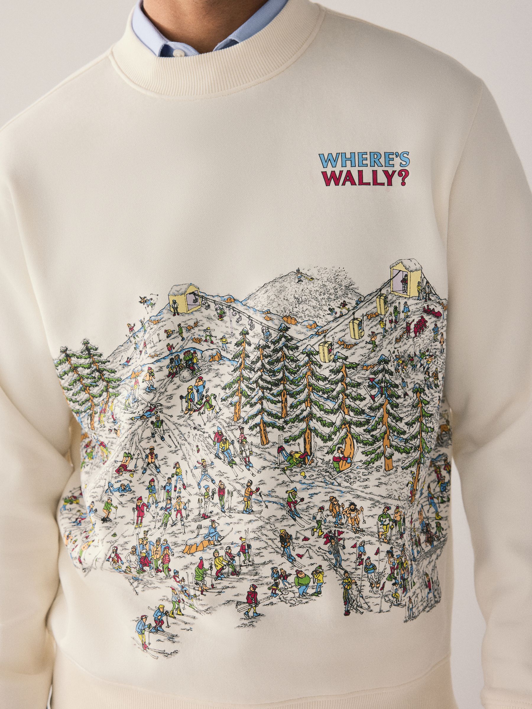 Ecru wit - Wheres Wally Christmas Licence Graphic Crew Sweatshirt