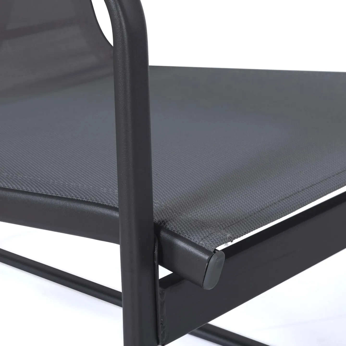 Salon de jardin bas MALAGA 4 places avec canapé, fauteuils et table gris anthracite