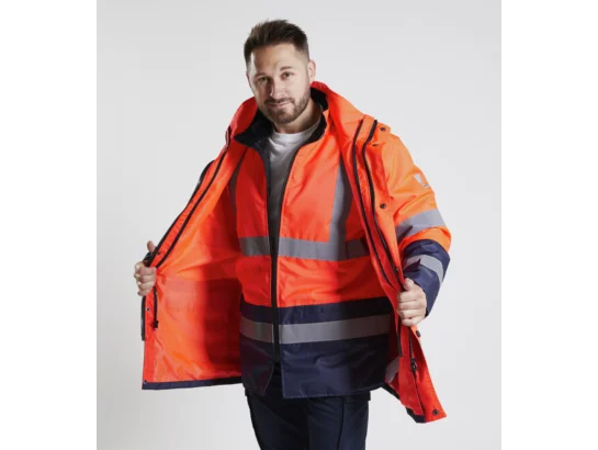 Parka de travail LUMEN 4 en 1 Rouge/Marine