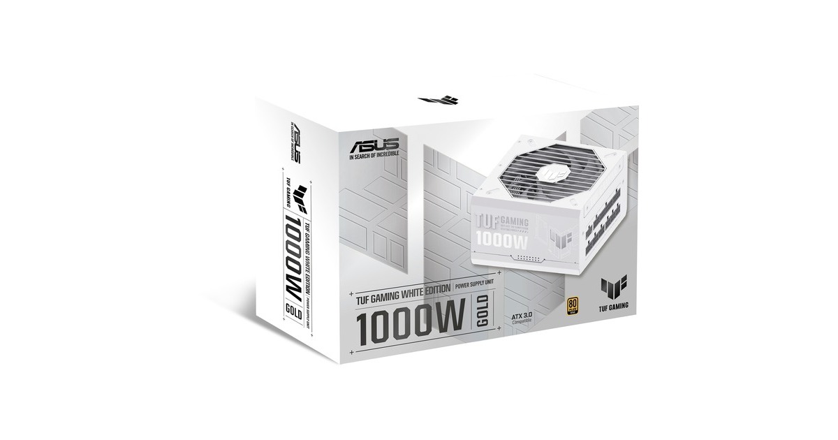 ASUSTUF Gaming Gold White Edition modulaire 1000 watt voeding   (Wit, 1x 12V-2x6, 4x PCIe)