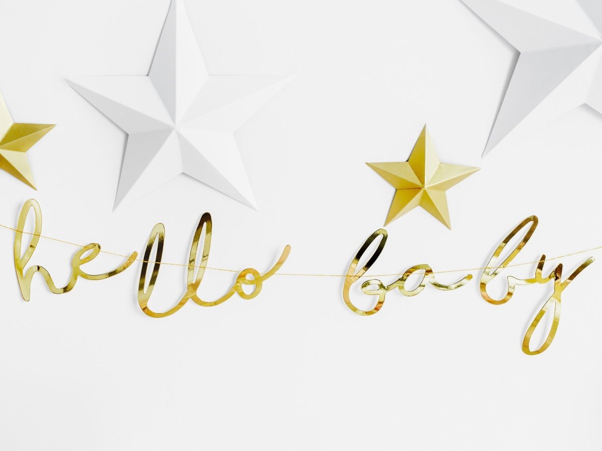 Geboorteslinger Hello Baby Goud 70cm