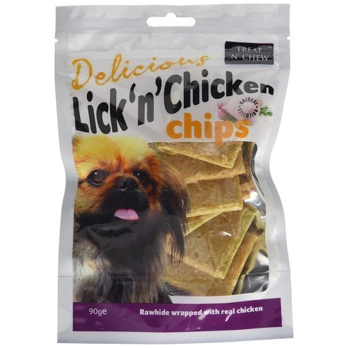 Petiscos para cães Lick N Chicken, sabor frango.