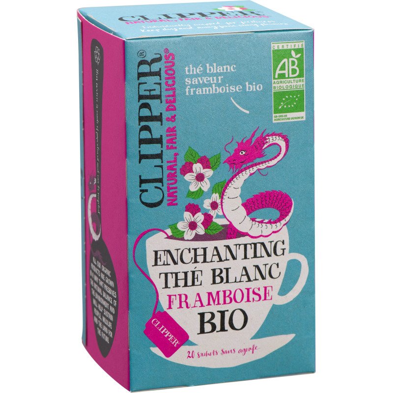 Thé blanc framboise bio Enchanting Clipper - Boîte de 20 sachets