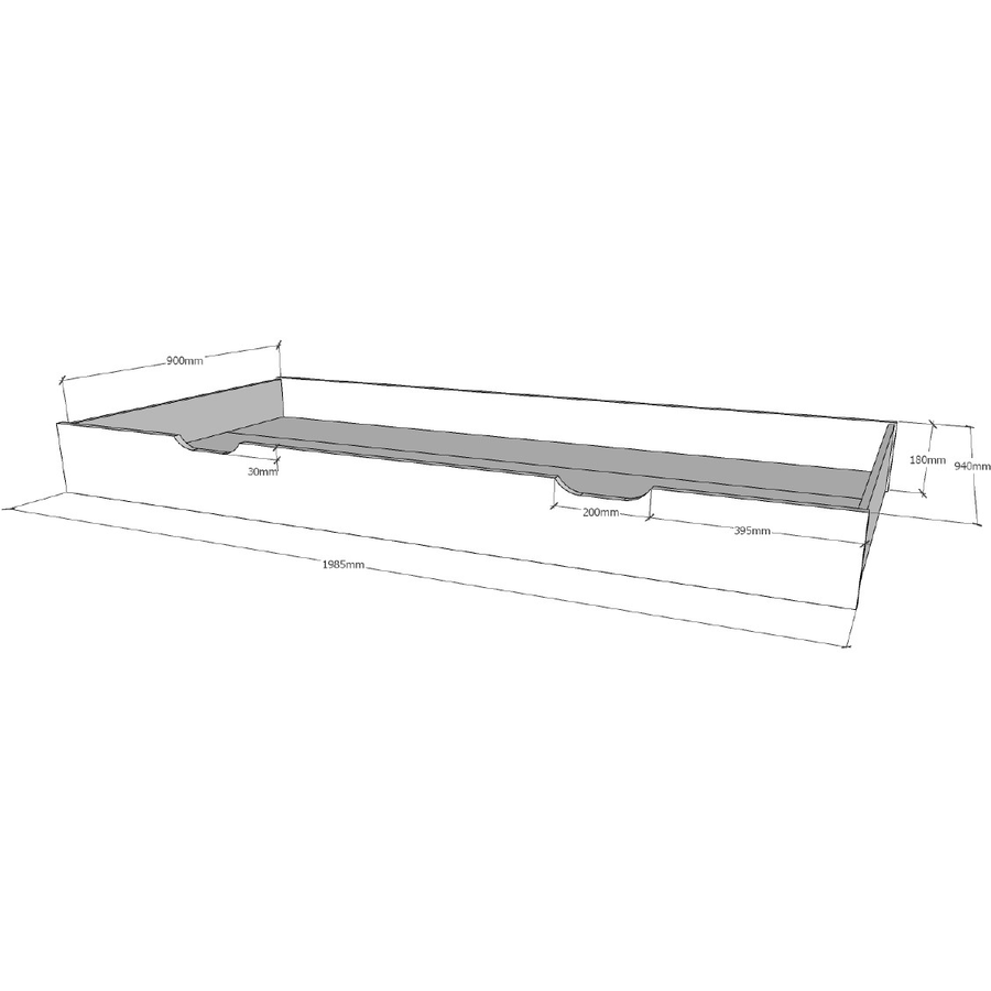 VIPACK Bettschublade für Hausbett Dallas 90 x 190 cm anthrazit