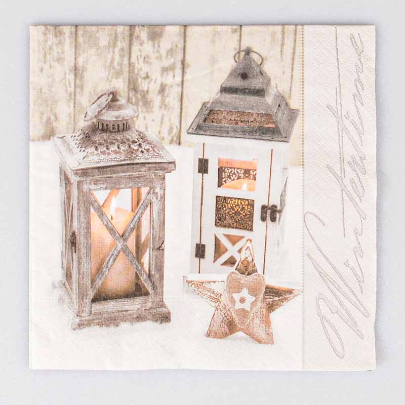 20 serviettes 'Wooden Lanterns'