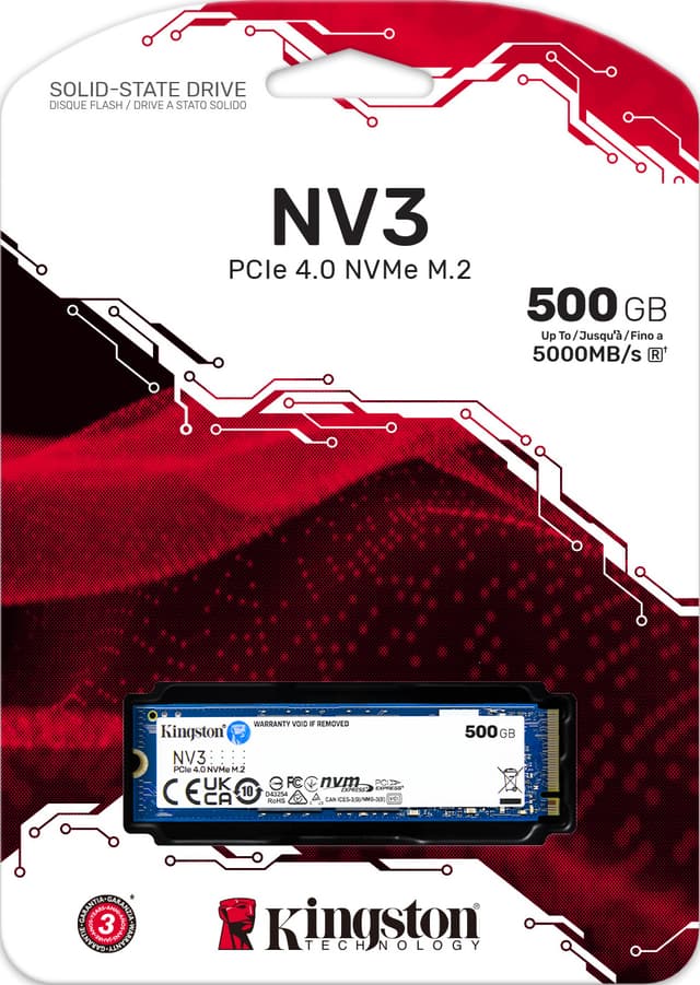 Kingston NV3 M.2 NVMe Gen 4 internal SSD (500GB)