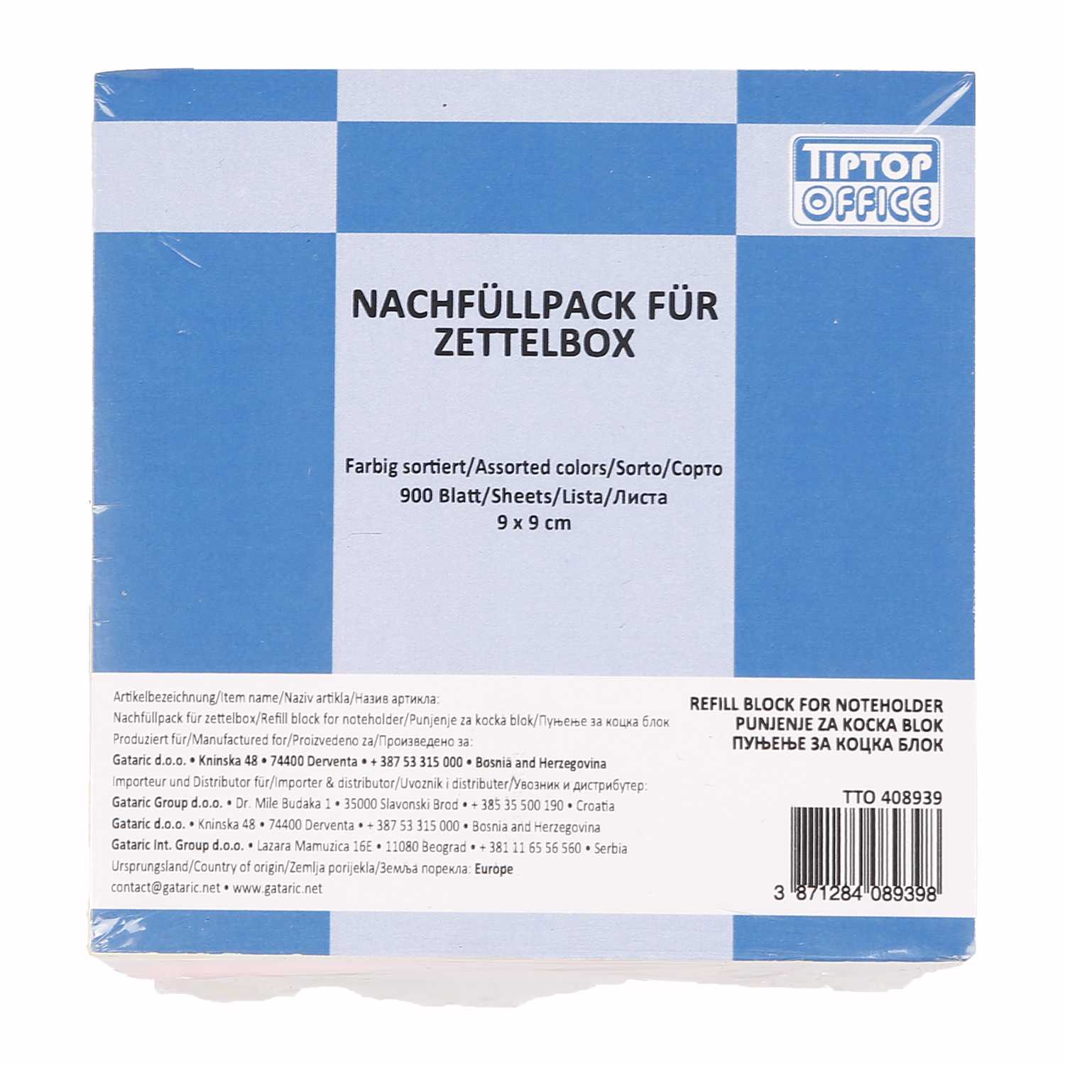 Notizzettel Nachfüller farbig/weiß 900 Blatt