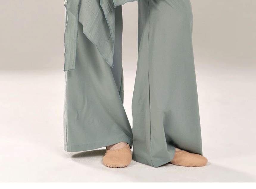 Cossita - Hoge taille effen overlay wijde dansbroek