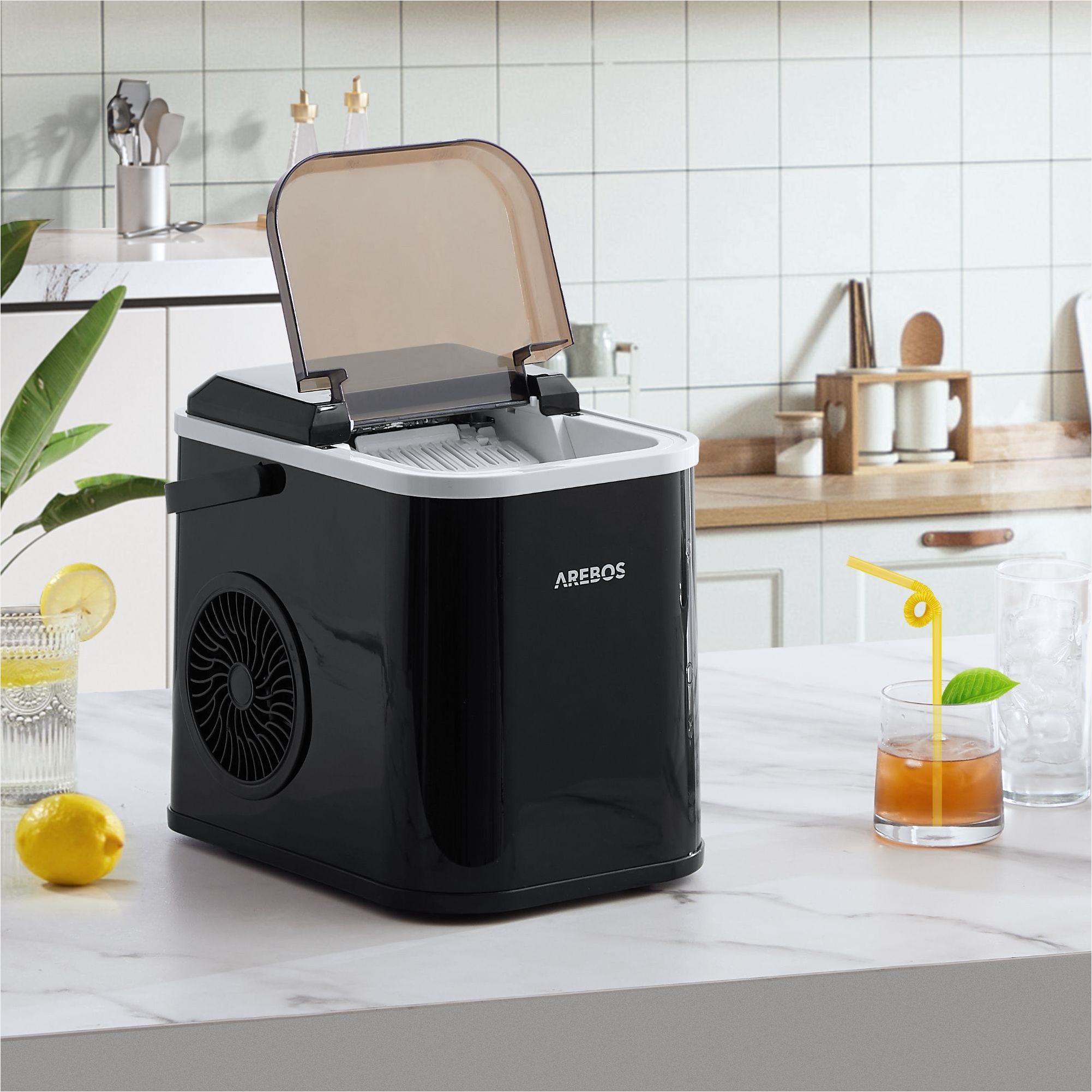 Eiswürfelmaschine 1,1 L Schwarz