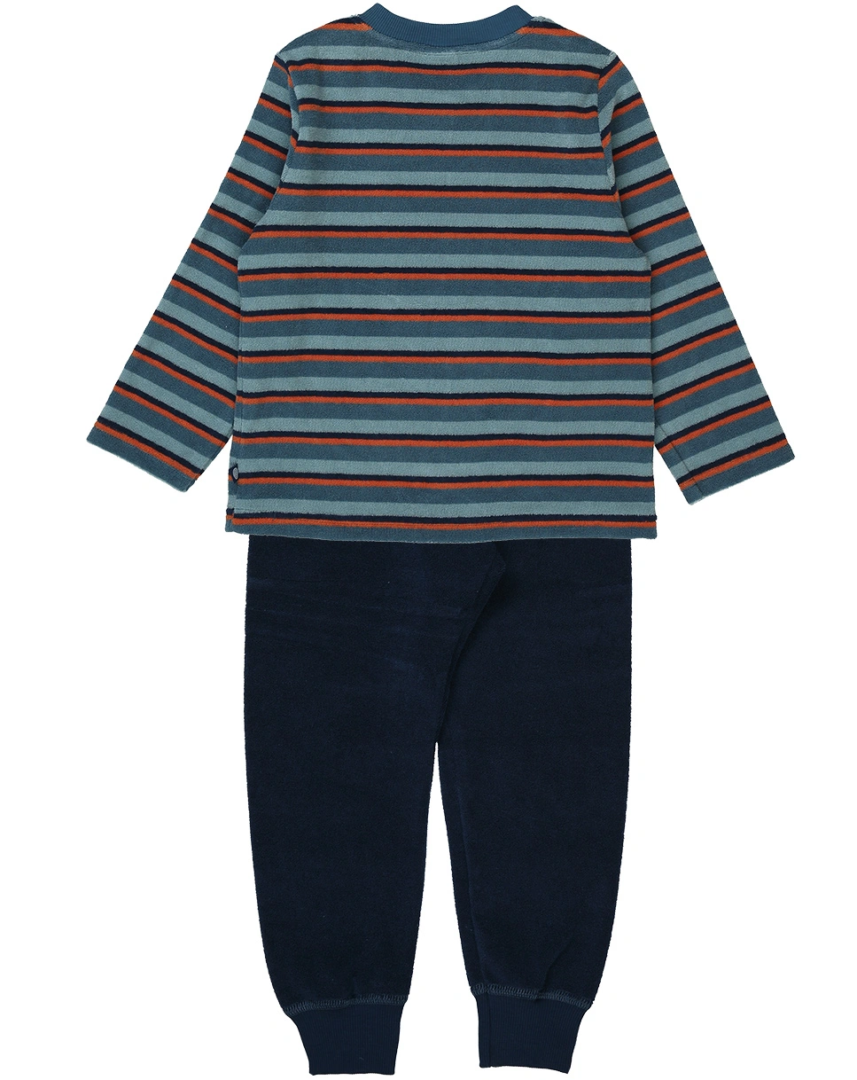 Frottee-Schlafanzug lang STRIPES in bluestone