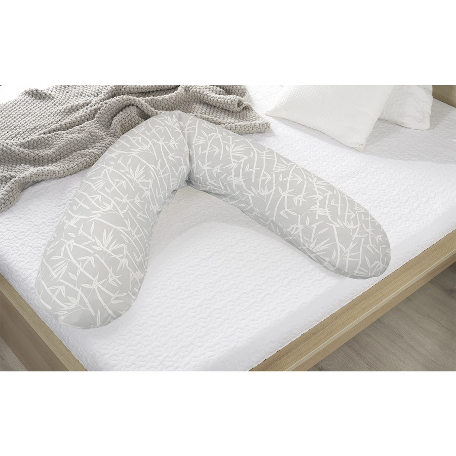 THERALINE Original Stillkissen inkl. Bezug Bambuswald Bamboo Collection grau