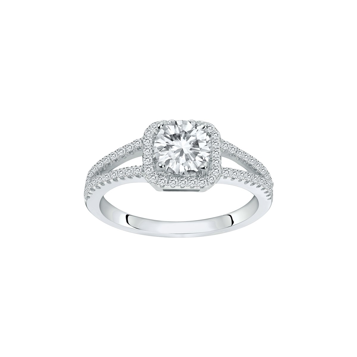 Bague de fiançailles en Argent avec oxyde de zirconium blanc