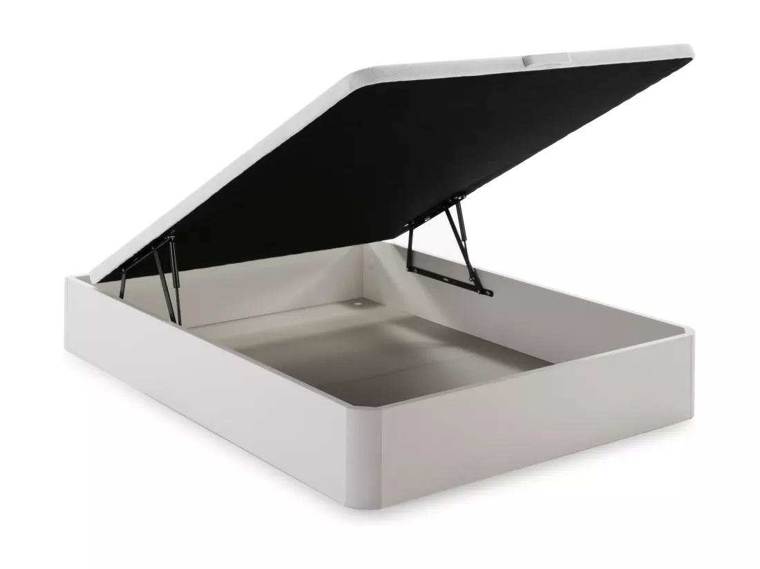 Ensemble 140 x 190 cm sommier coffre blanc + matelas hybride anti-feu ressorts ensachés 7 zones et mémoire de forme ép.29cm - SIVA de YSMÉE