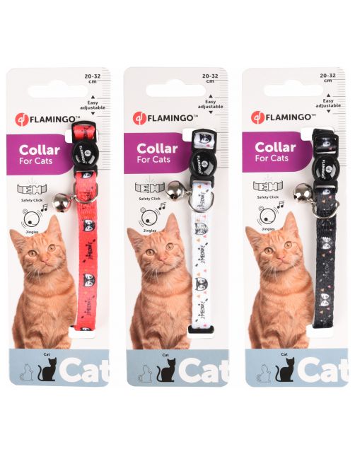 Flamingo Kattenhalsband Simba - Kattenhalsband - 20-32 cm Assorti Multi-Color