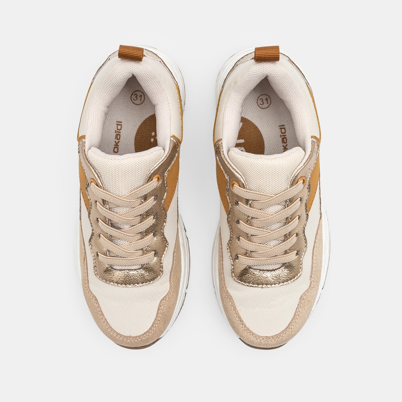 Baskets running beige fille