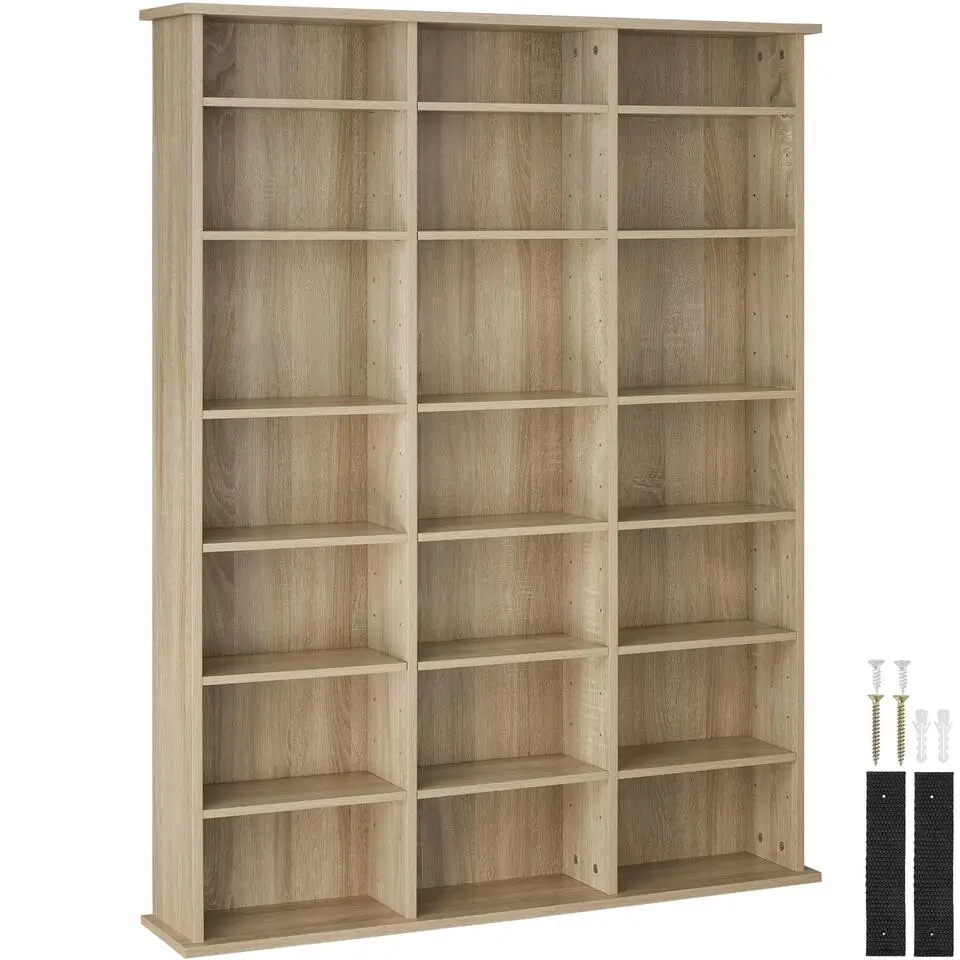 tectake Kast Stevie 105,5x19x136,5cm, Licht Hout, Eiken Sonoma