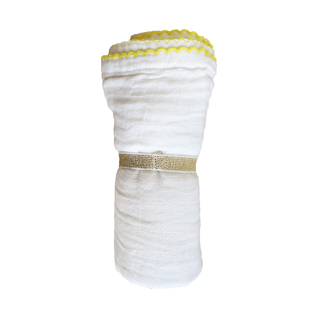 Lange écru croquet jaune 70x70 cm - Aqua Flower Amande