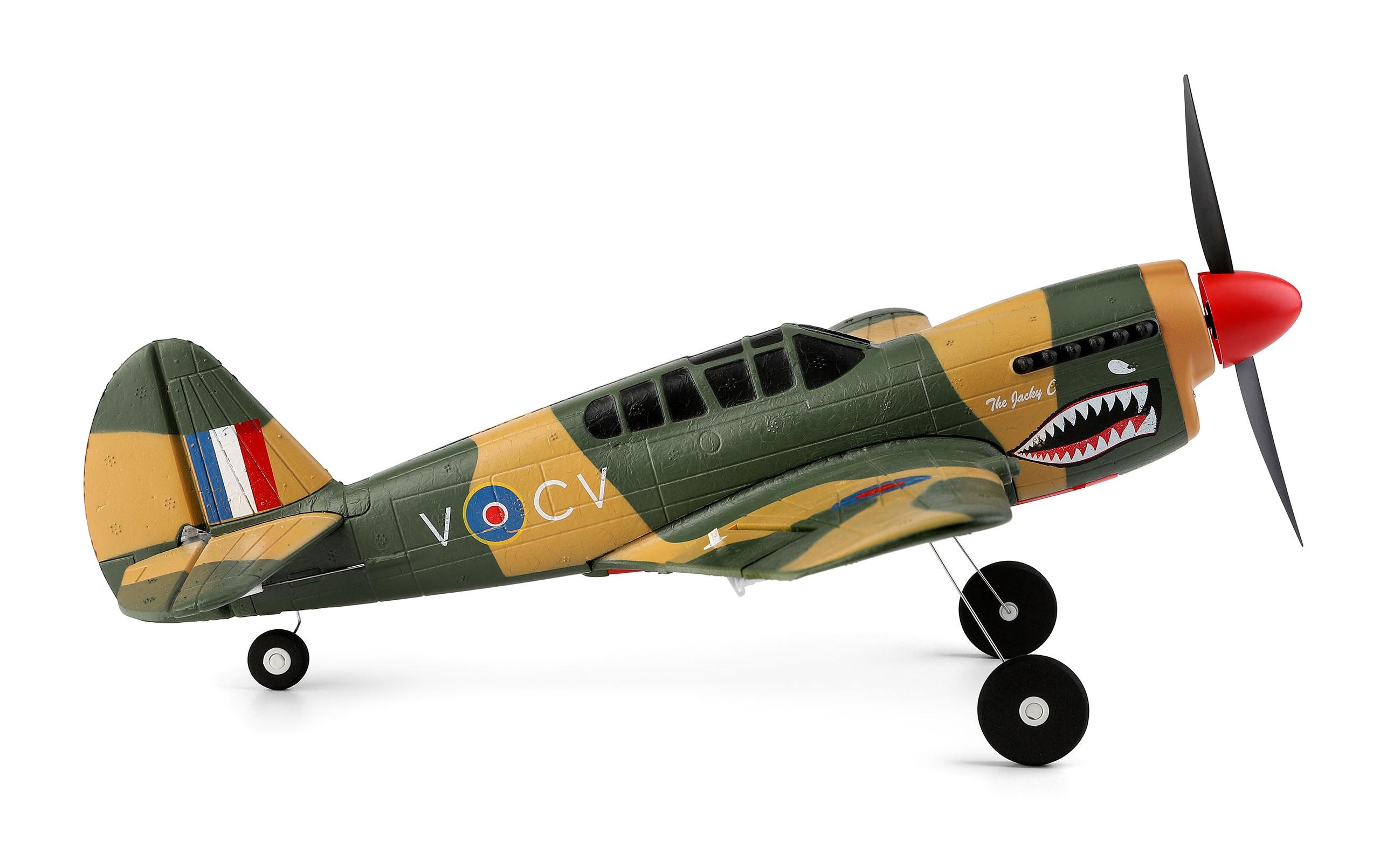 Warbird AMXflight P40 Fighter, Gyro, 4-Kanal, 384 mm, RTFKleines Curtis P40 Warhawk Modell mit Gyro Stabilisierung