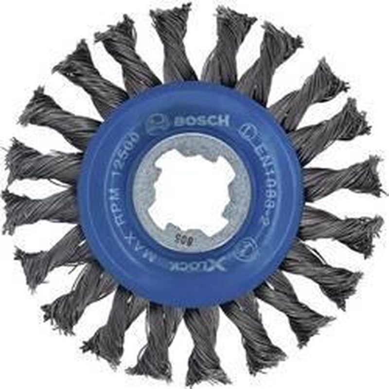 Bosch - X-LOCK Kegelborstel - Gevlochten Draad - Staal - 115mm