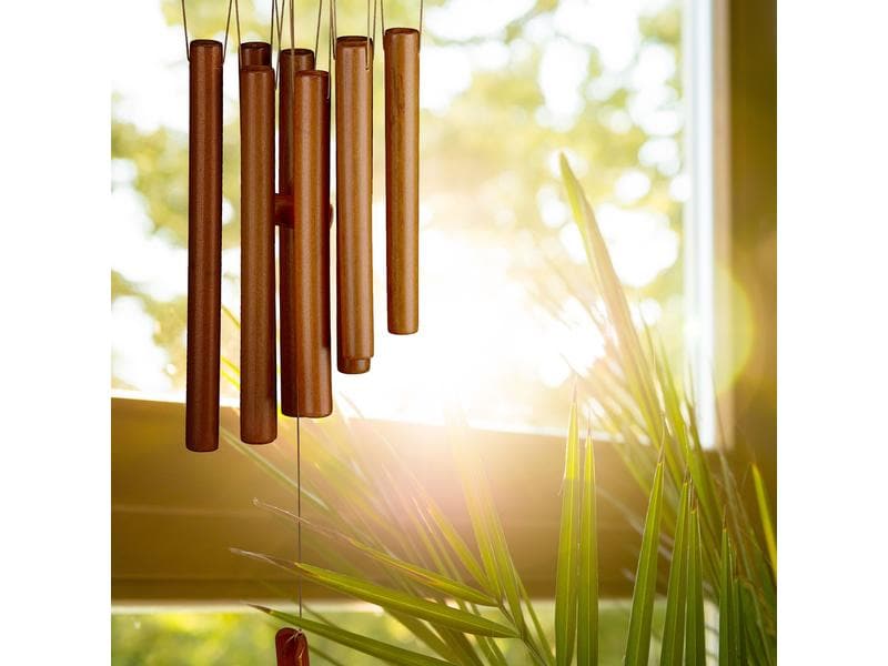 relaxdays Windspiel Tempel 62 cm Klangspiel aus Bambus