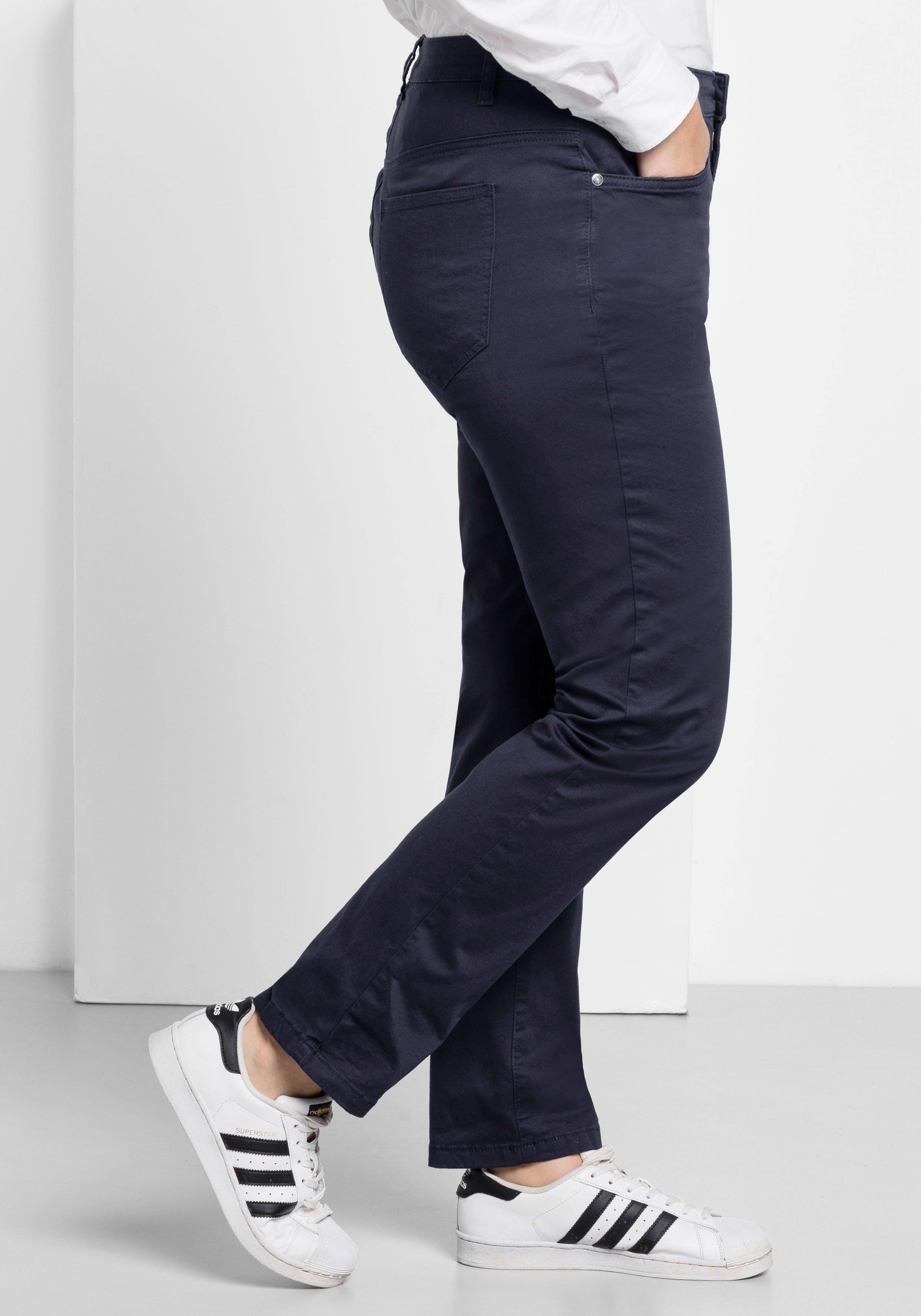 Schmale Stretchhose aus Baumwoll-Twill