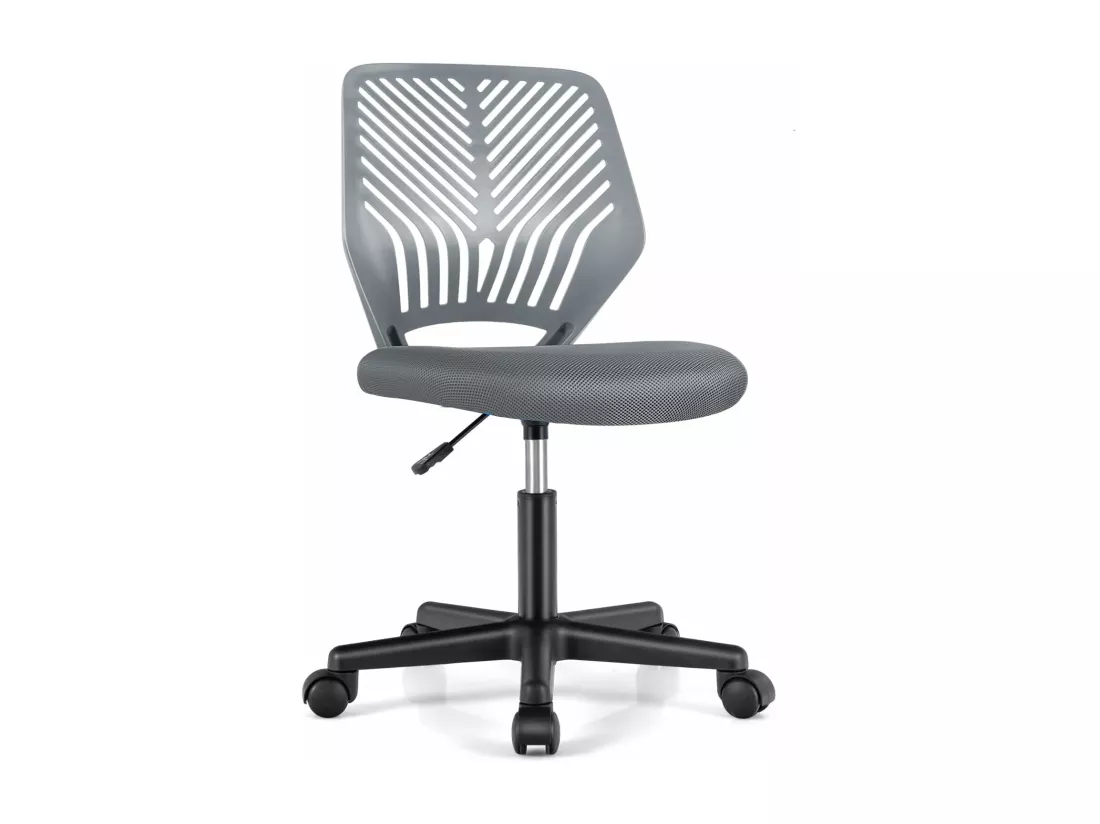 Chaise de Bureau Pivotante Enfants avec Hauteur Réglable 77-89cm, Siège à roulettes avec Dossier Ergonomique & Base à 5 Étoiles, Charge 150kg pour Enfant Adolescent Adulte(Gris)