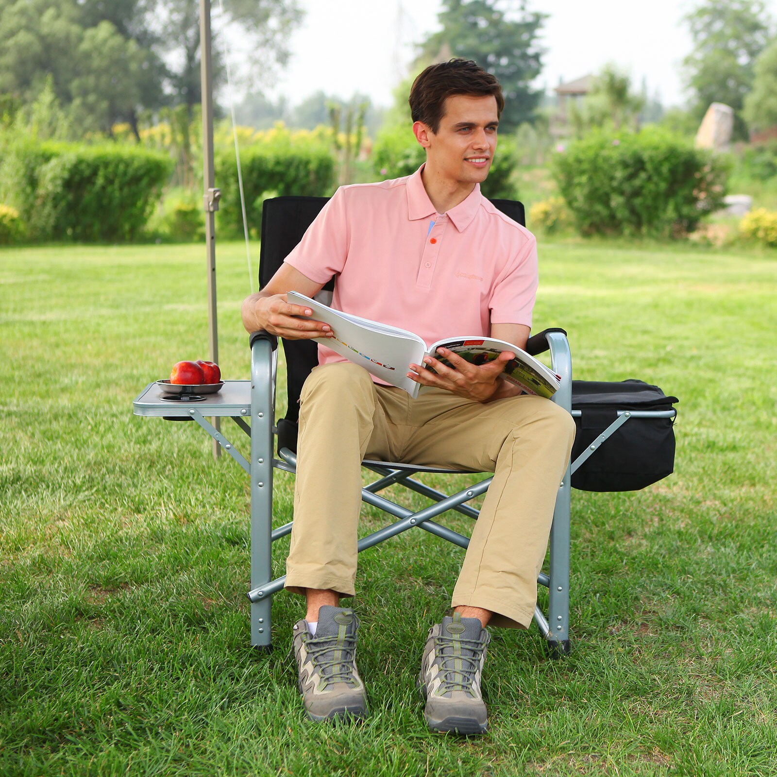 KINGCAMP Camping Falt Stuhl Klapp Sessel Garten Outdoor Kühl Tasche Tisch 150 kg