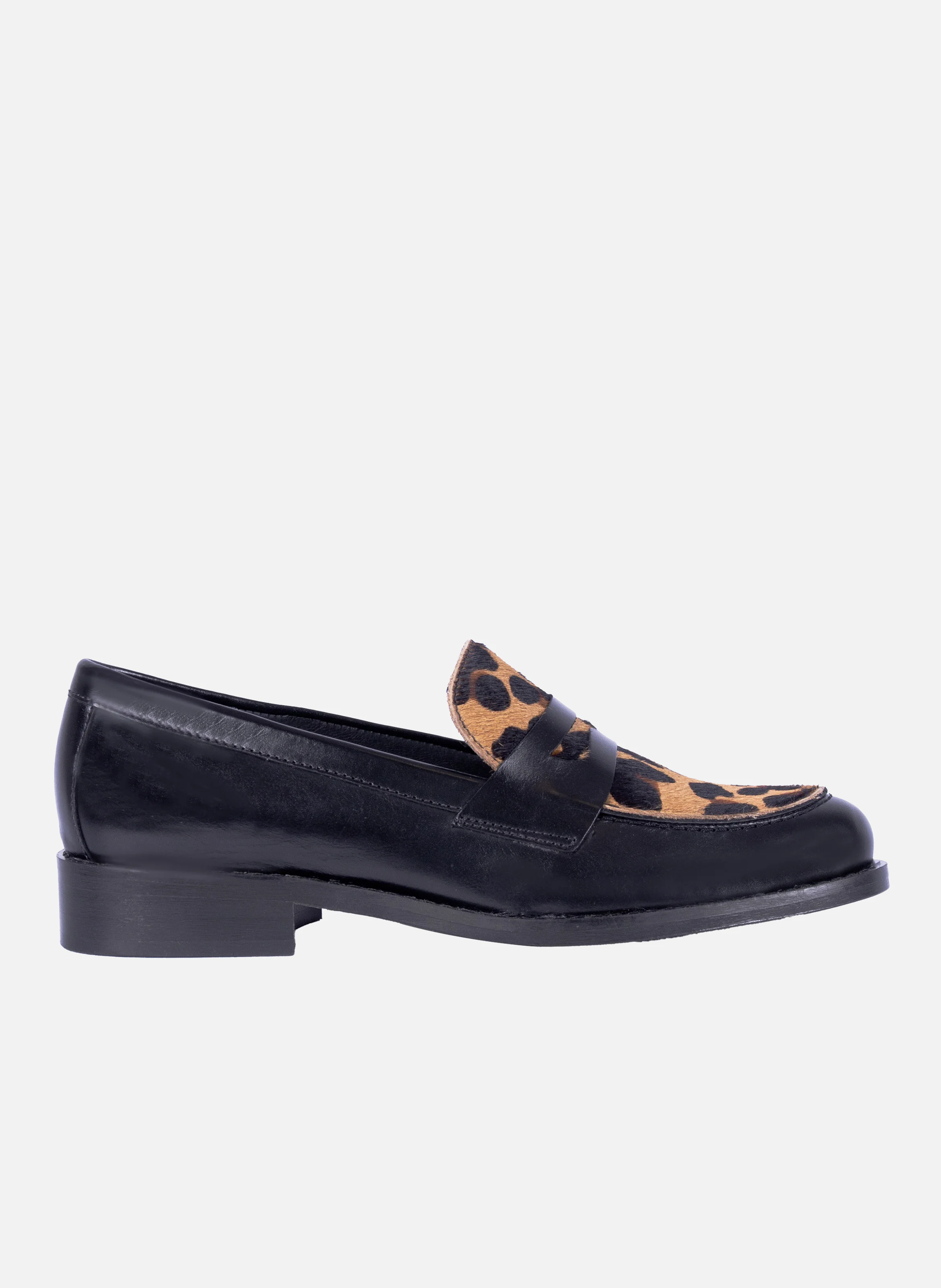 Mocassins cuir imprimé | Noir