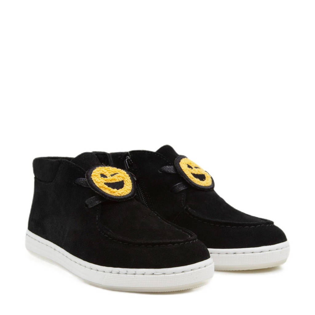 Nubikk suède veterboots zwart