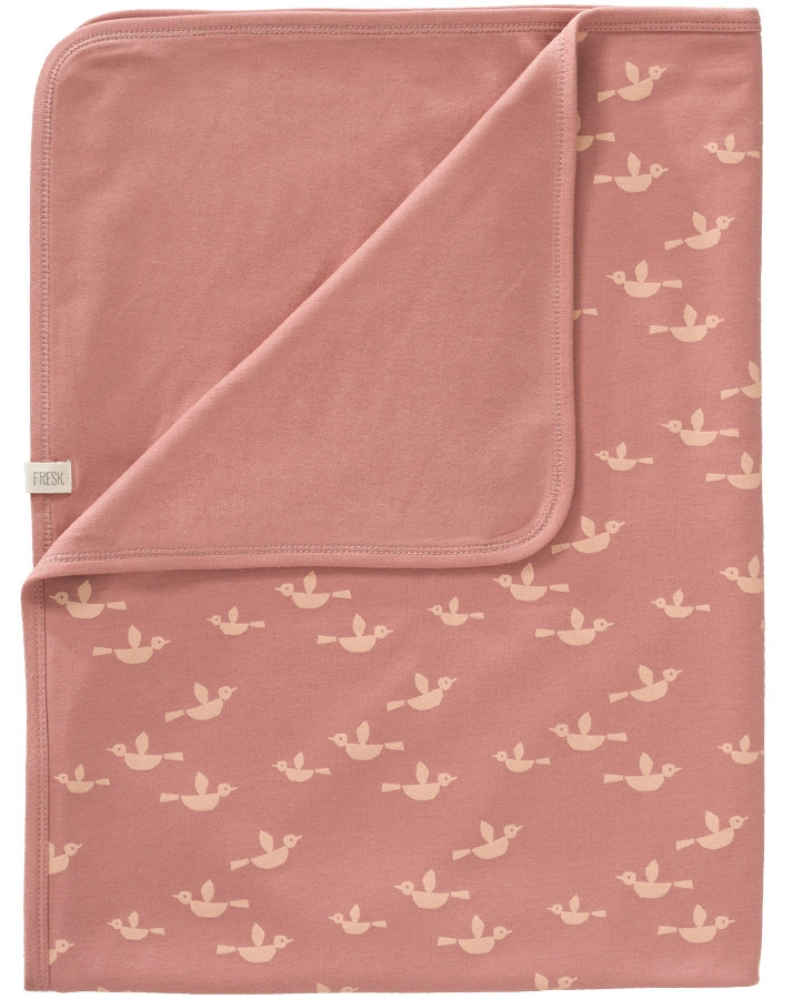 Babydecke BIRDS (80x100) in altrosa