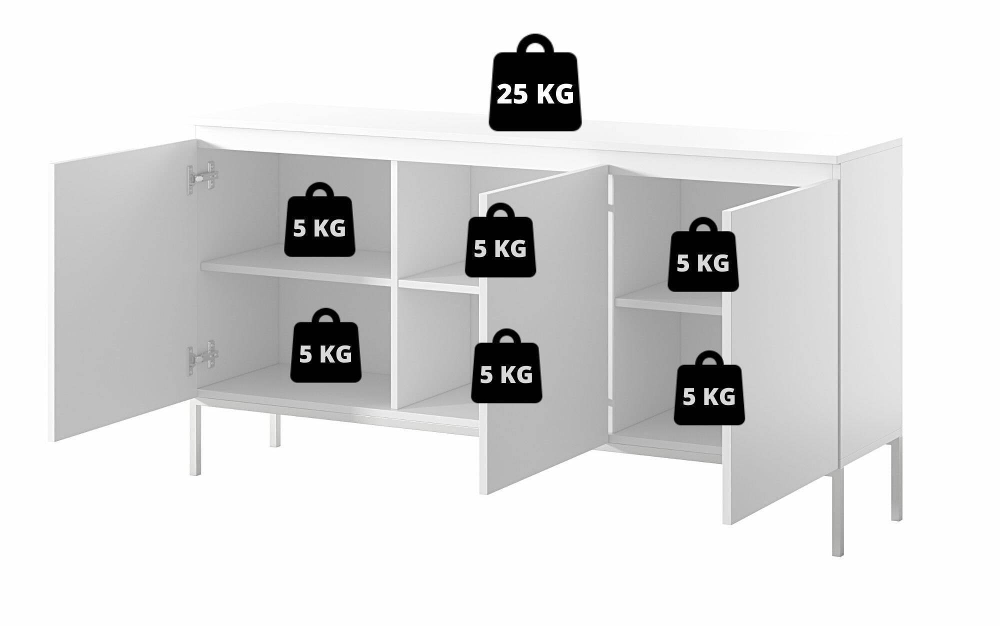 NADUVI Collection Kate Dressoir - B 150 cm - Terra / Zwart