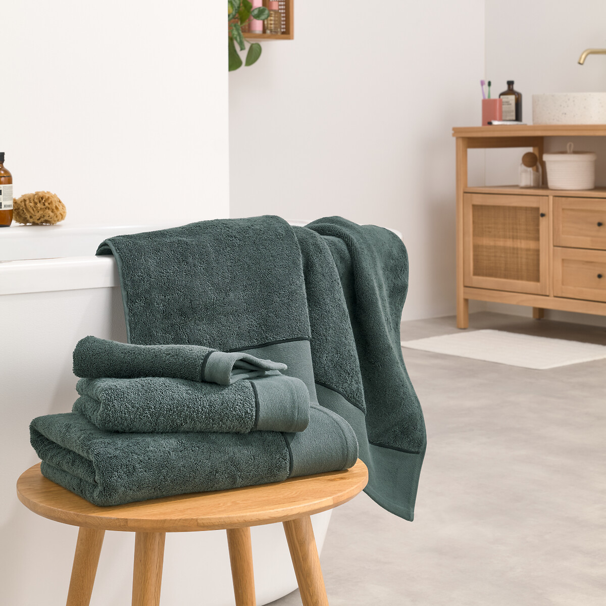 LA REDOUTE INTERIEURS<br>Conjunto de 2 toalhas Victor 675 g/m2