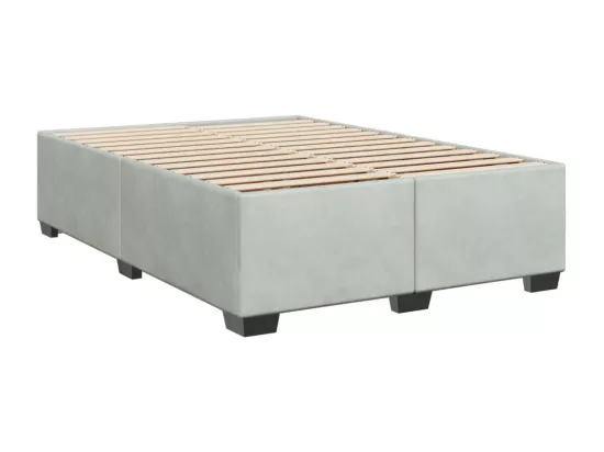 Sommier à lattes de lit et matelas Gris clair 160x200cm Velours