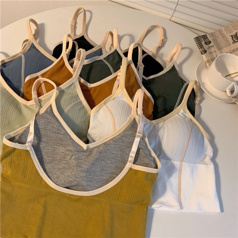 Moon City - Cropped camisoletop met contrasterende rand