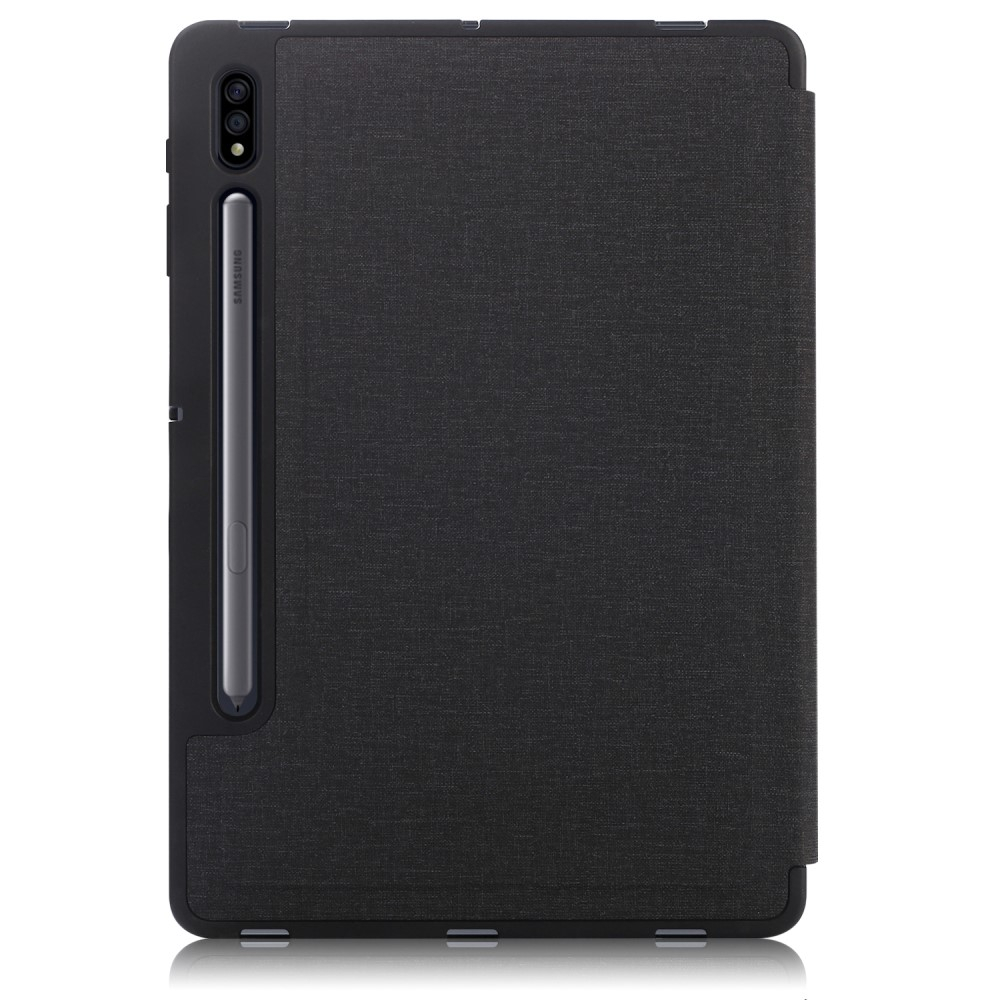 Samsung Galaxy Tab S8  Plus / Tab S7  Plus / Tab S7 FE 5G Leder Tasche Smart Cover Origami Flip Case - Schwarz