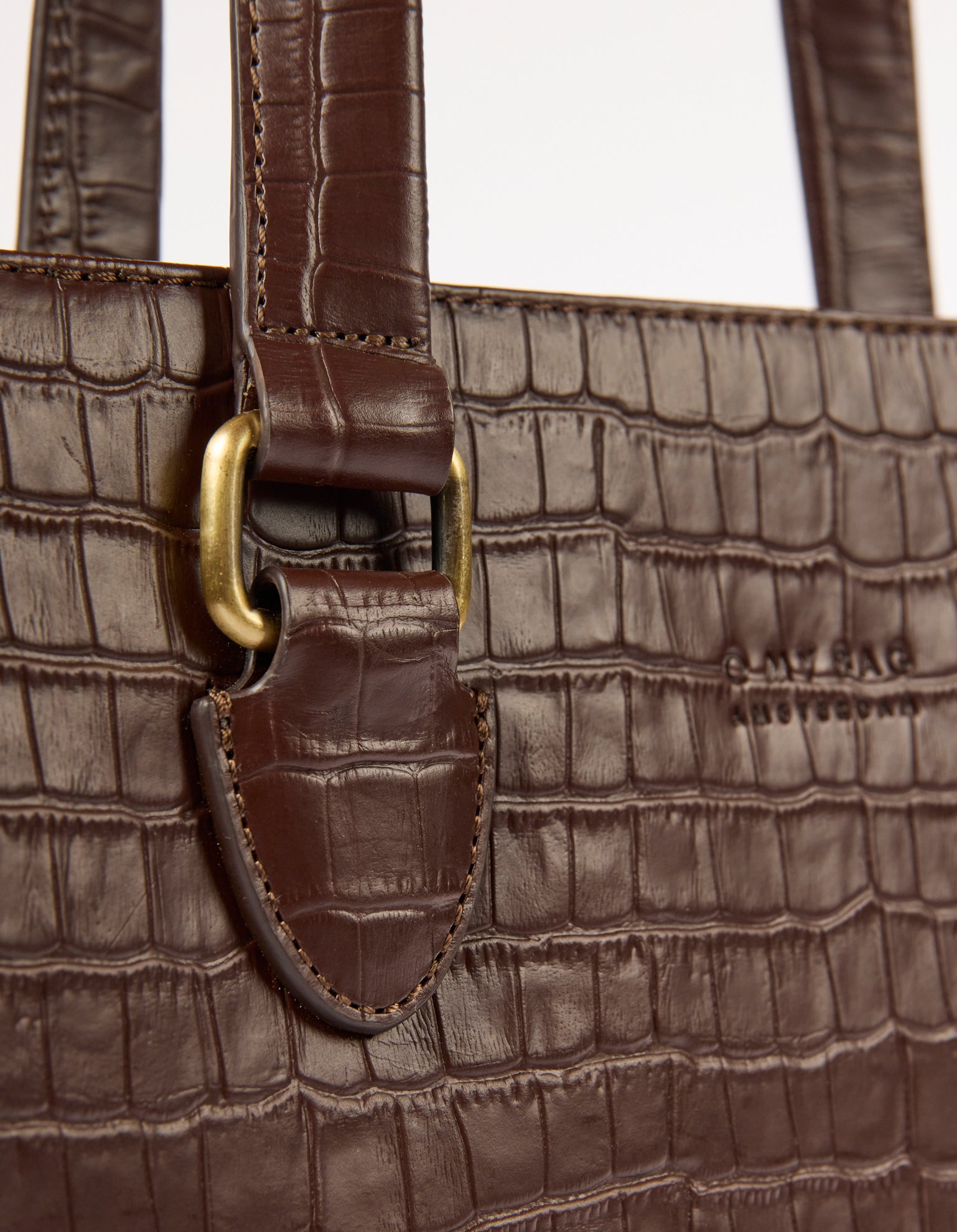 Blair - Chocolate Croco Print Leather