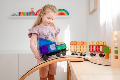 Connetix Magnetiske Byggeklosser Rainbow Transport 50 Deler