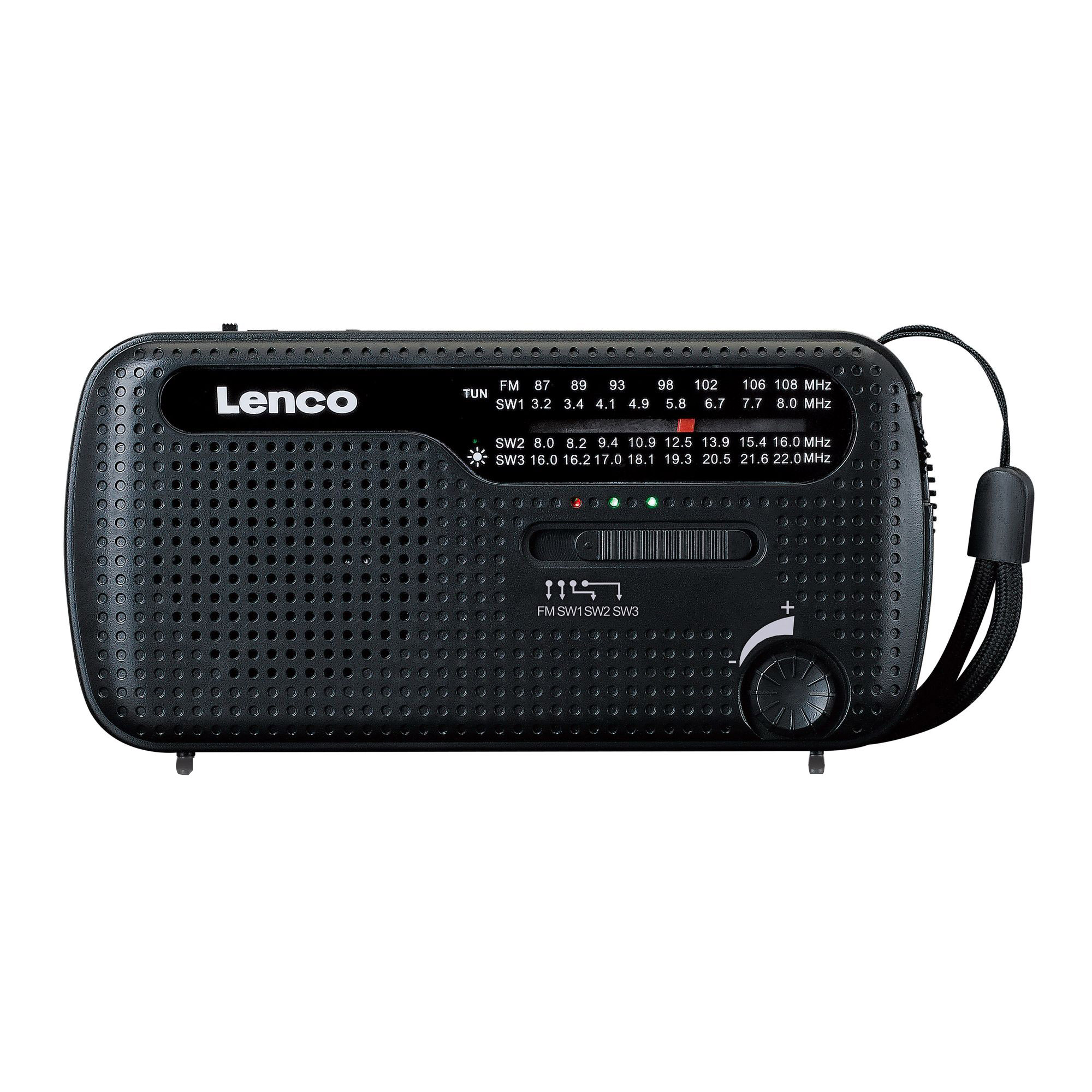 Lenco MCR-113BK Draagbare opwindbare noodradio
