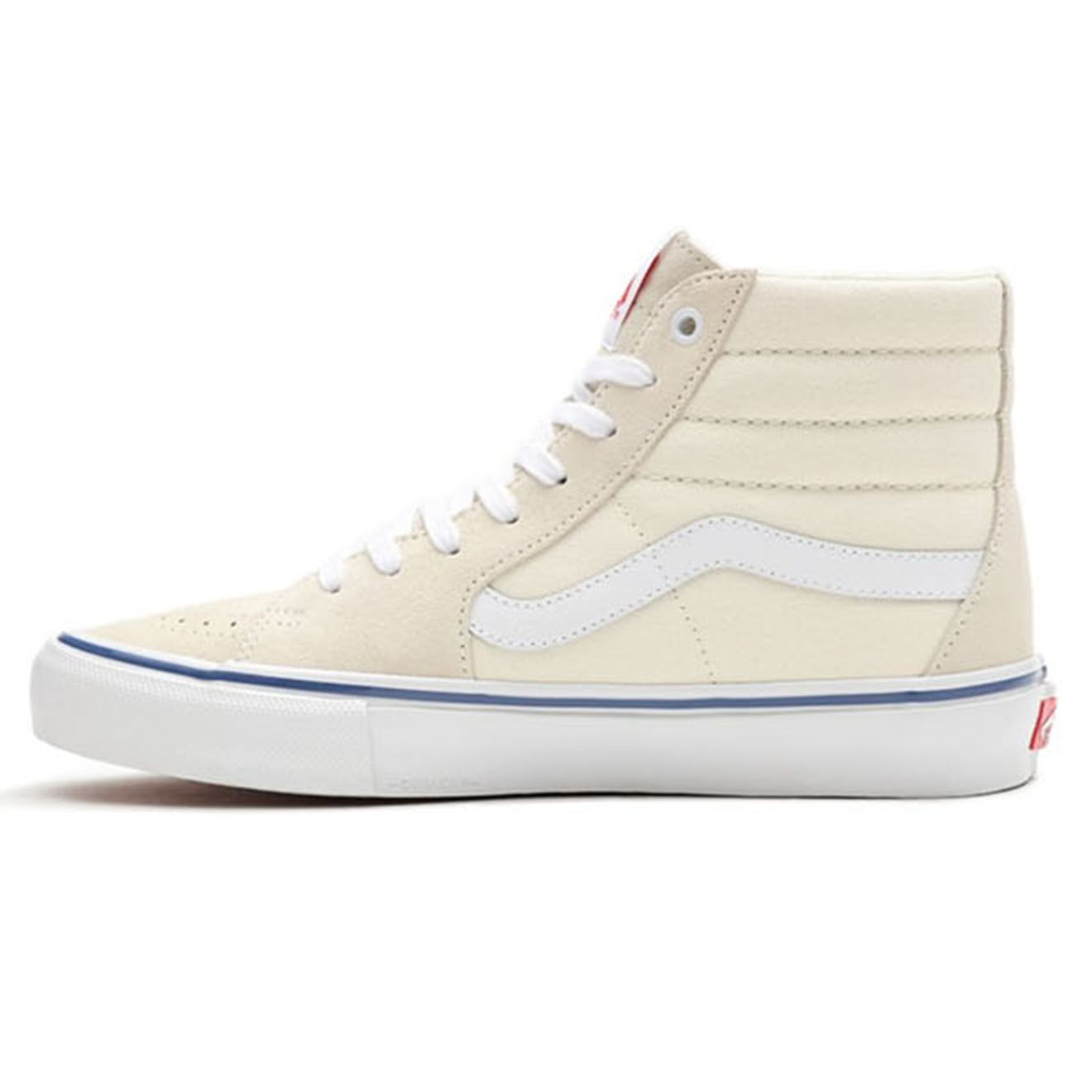Vans Sneakers en Toile et Velours de Cuir Sk8-Hi blanc cassé