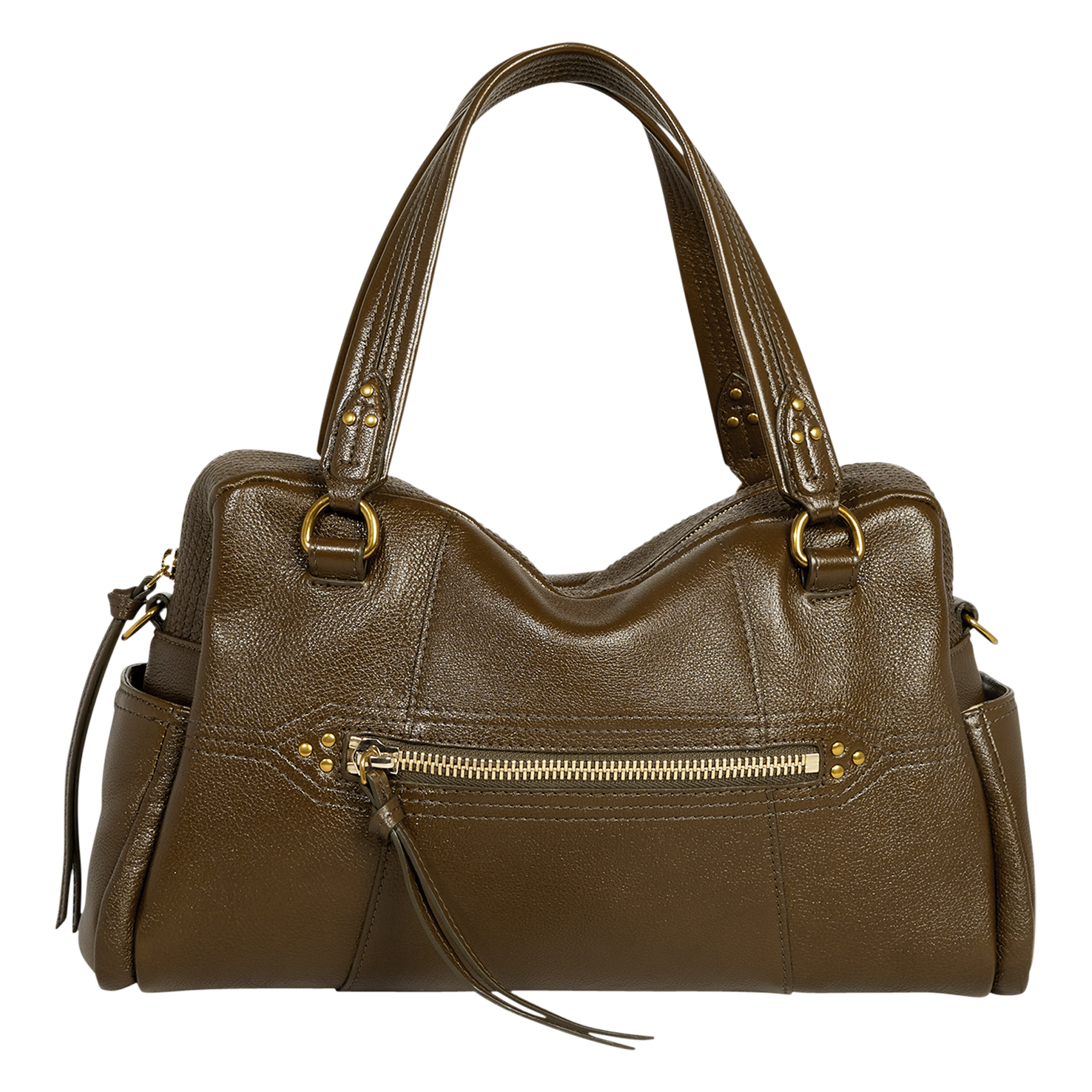 LUCKY - Sac shopping en cuir | Kaki