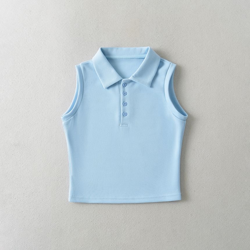 Flotto - Mouwloos effen poloshirt