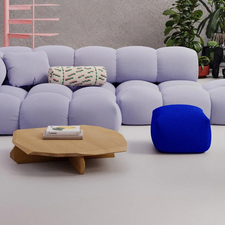 OUT Objekte unserer Tage - Sander Pouf Mini, rosa / grün (Tiger Beat Col. 005 by Dedar)