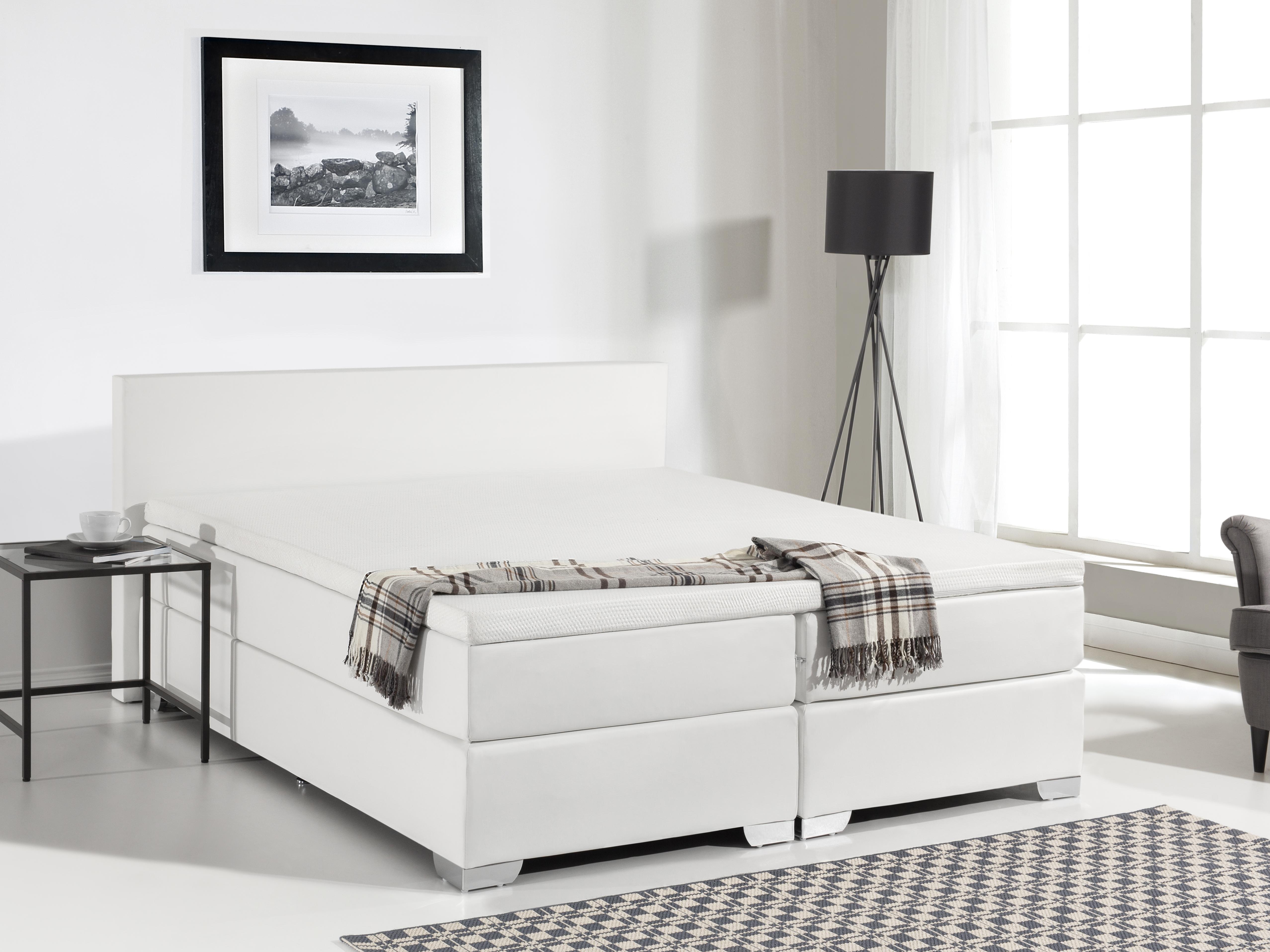 Boxspring Kunstleer PRESIDENT 180 x 200 cm Wit