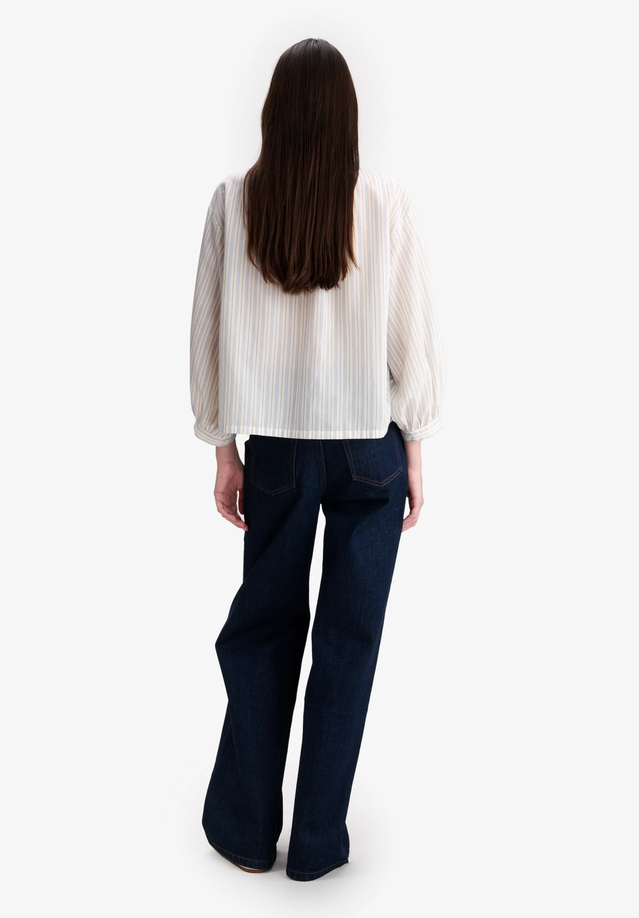 Blouse col officier écrue - Ecru
