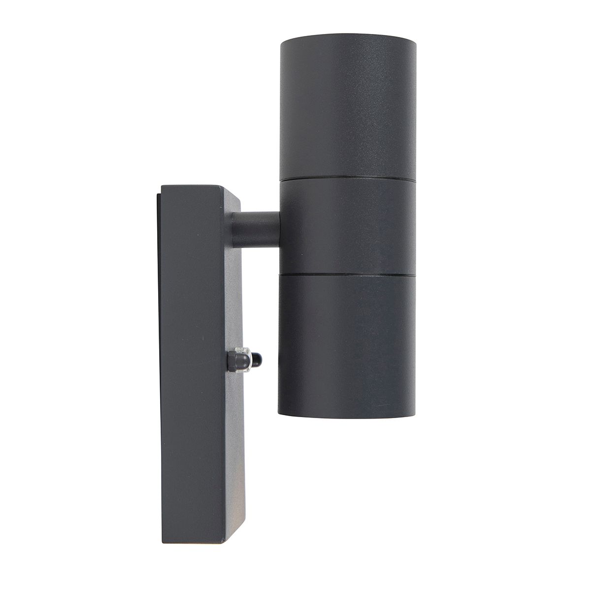 Set van 2 buiten wandlamp donkergrijs 2-lichts schemersensor - Duo
