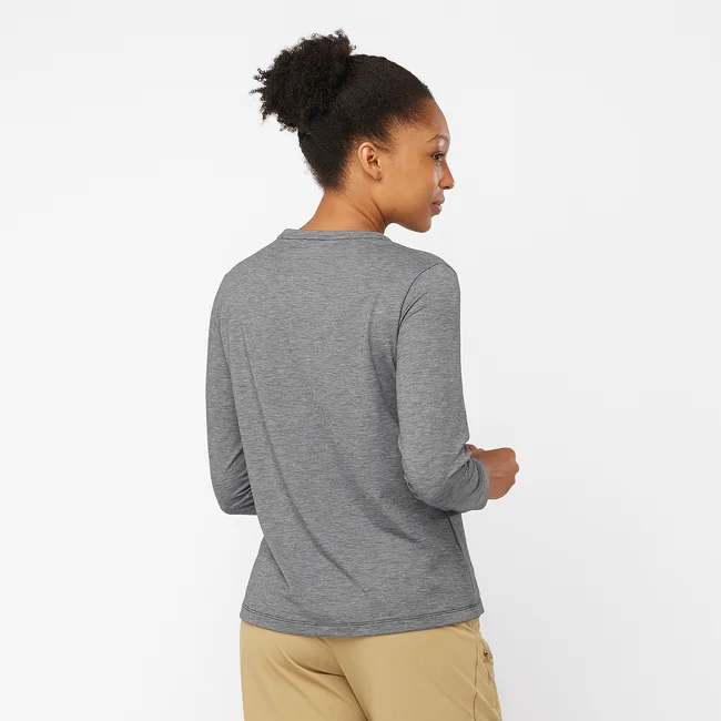ESSENTIAL TENCEL  Langarmshirt Damen DEEPBLACK