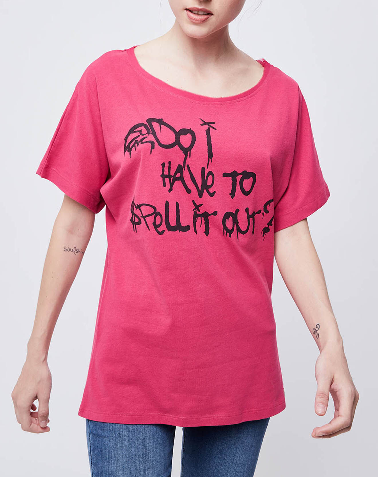 John Galliano T-Shirt imprimé rose foncé