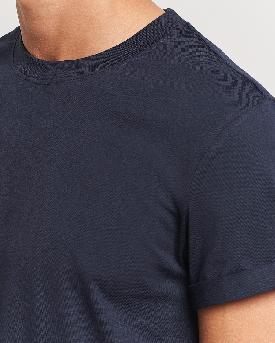 Bread & Boxers Roll-Up Crew Neck T-Shirt Dark Navy