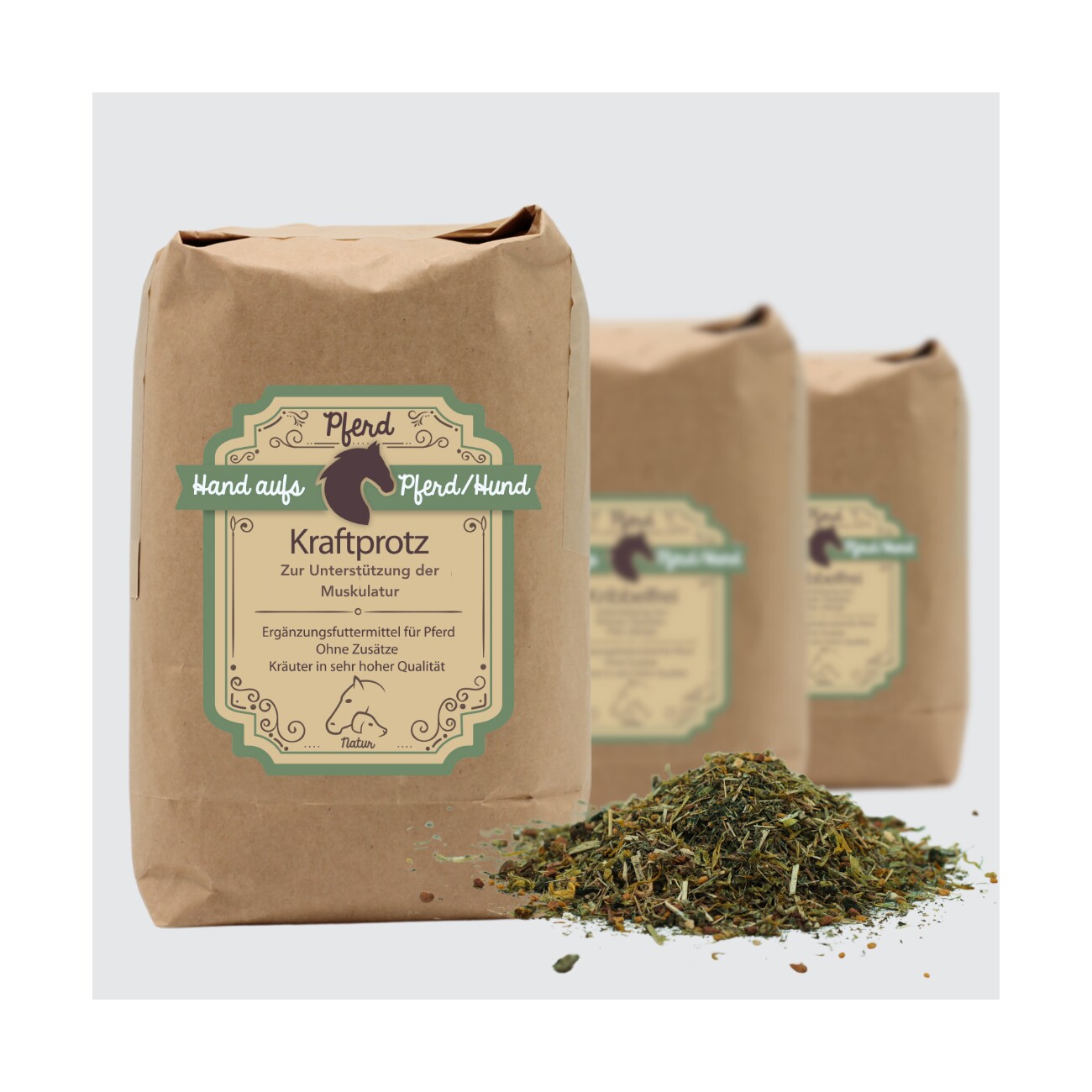 Hand aufs Pferd/Hund Muskel Kräuter - Kraftprotz 1kg